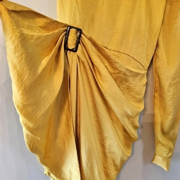 Lovers and Friends Revolve Ana One Shoulder Cocktail Dress Yellow Mustard Small. - Picture 13 of 15